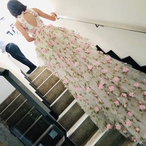 3d pink flower dress 13-14 yrs old